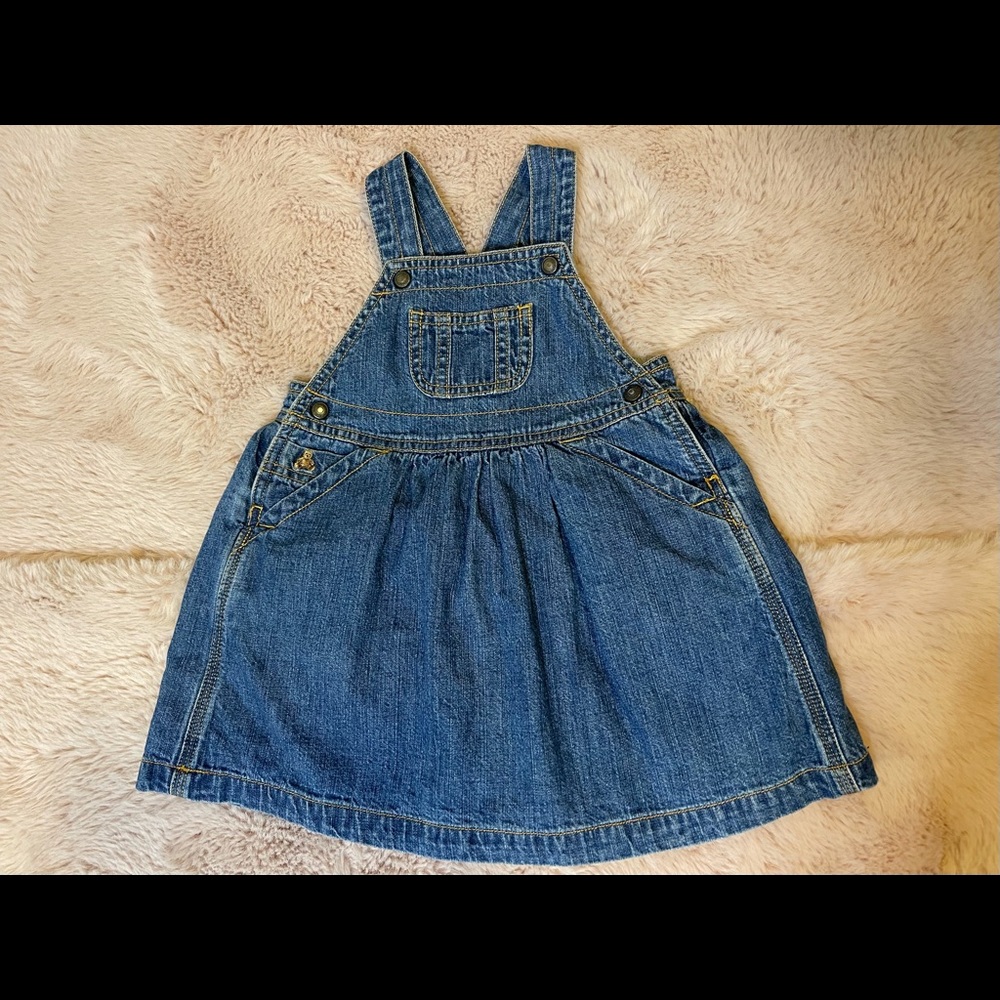 Baby gap 12-18M denim dress overalls EUC